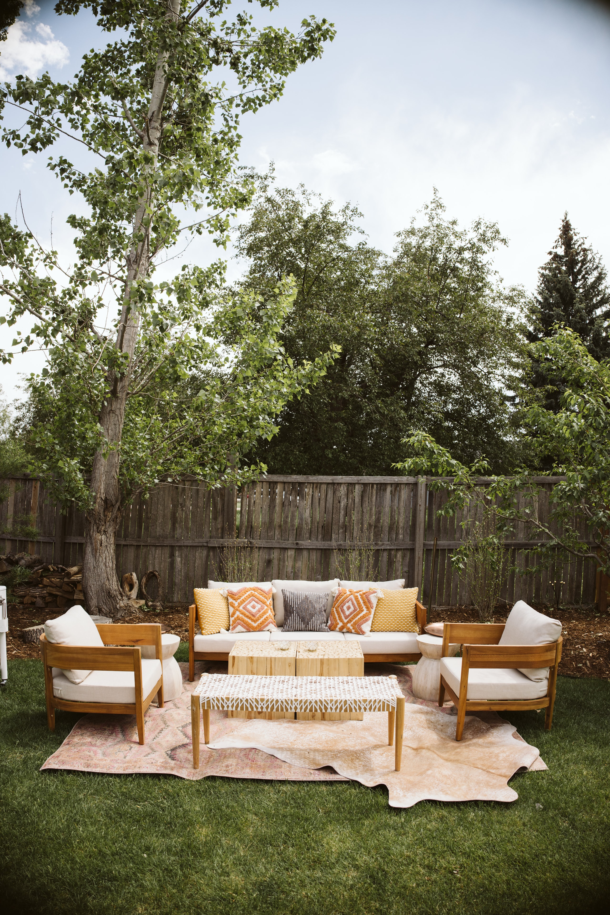 Outdoor dinner reception at Mila's Garden